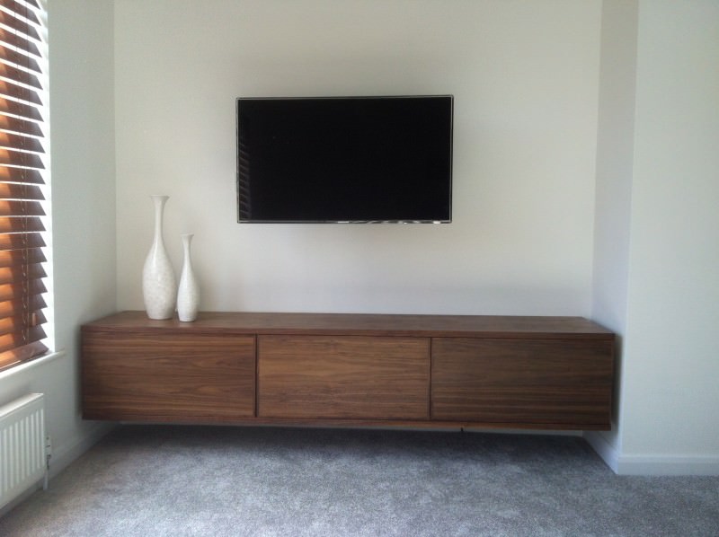 011 Walnut Wall Hanging Tv Unit Stump Furniture